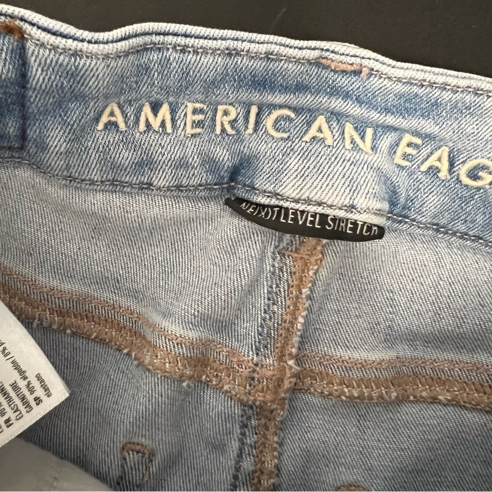 American Eagle Jeans Women 00 R Curvy Hi Rise Jegging light distressed b22 - Picture 8 of 10